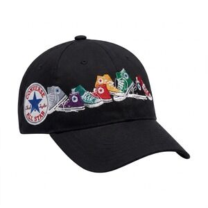 Vintage Converse All Star Chuck Taylor Embroidered Sneaker Snapback Hat Black